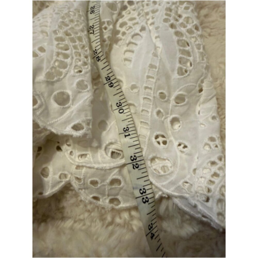 Farm Rio White Eyelet Belted Mini Dress White Women's Size XS - Picture 9 of 9